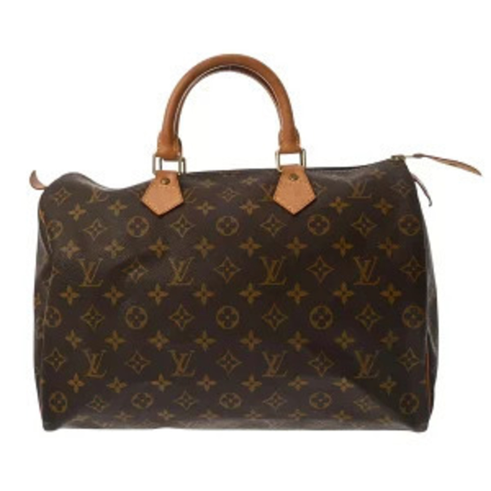 Louis Vuitton Monogram Speedy Canvas Top Handle Bag Brown